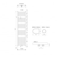 Aqualine ALYA otopné těleso rovné 600x1785mm, středové připojení, chrom LLS306