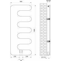 Sapho EVOLLA otopné těleso 490x1390 mm, černá mat MI1400