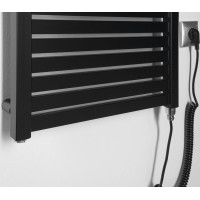 Aqualine TONDI-E elektrické otopné těleso rovné 450x970 mm, 300 W, černá mat DE456T