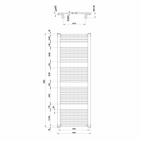 Aqualine ORBIT otopné těleso s bočním připojením 600x1680 mm, bílá ILO66T
