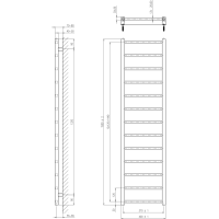 Sapho METRO LIGHT otopné těleso 400x1500 mm, černá mat IR447TB