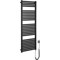 Aqualine TONDI-E elektrické otopné těleso rovné 450x1330 mm, 500 W, černá mat DE476T