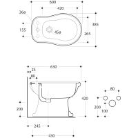 Kerasan RETRO bidet stojící 38, 5x60cm, černá mat 102031