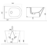 Sapho AVVA bidet závěsný 35, 5x53 cm, bílá 100324