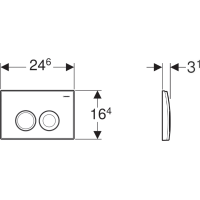 Geberit GEBERIT DELTA25 ovládací tlačítko, Alpská bílá 115.125.11.5