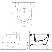 Isvea SENTIMENTI bidet závěsný, 36x51cm, bílá 10AR41010SV