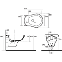 Kerasan RETRO bidet závěsný 38x52cm, bílá 102601