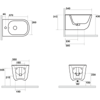 Kerasan TRIBECA bidet závěsný 35x54cm, bílá 512501