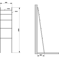 Sapho DEBUT sušák ručníků na opření 500x1860x32mm, černá mat SE121