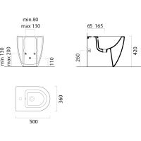 GSI PURA bidet stojící 36x50cm, bílá ExtraGlaze 8879111