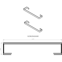 Sapho ENIS držáky ručníků 620x40 mm, 2ks, černá mat IRPA32B