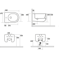 Kerasan FLO bidet závěsný 37x54cm, bílá 312301