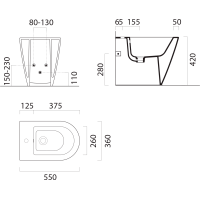 GSI KUBE X bidet stojící, 36x55cm, bílá ExtraGlaze 9462111