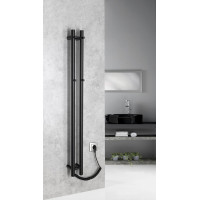 Sapho PAPINADO elektrický sušák ručníků 109x1200mm, 40W, černá mat ER340