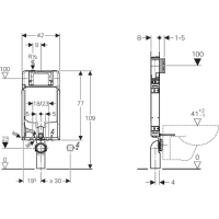 Geberit GEBERIT KOMBIFIX podomítková nádržka pro zazdění Sigma 8cm, v. 109cm 110.790.00.1