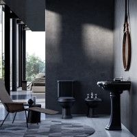 Kerasan RETRO bidet stojící 38, 5x60cm, černá mat 102031