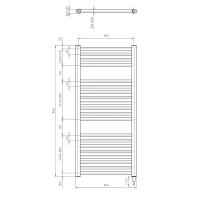 Aqualine DIRECT-E elektrické otopné těleso rovné 600x960 mm, 400 W, černá ILE96TB