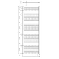 Aqualine DIRECT-E elektrické otopné těleso rovné 600x1680 mm, 800 W, černá ILE66TB