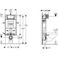 Geberit GEBERIT KOMBIFIX ECO podomítková nádržka pro zazdění Sigma 12cm, v. 108cm 110.302.00.5