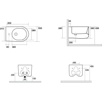 Kerasan NOLITA bidet závěsný 35x55cm, bílá 532501