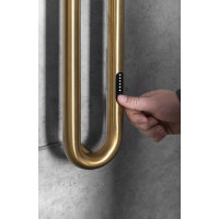 Sapho DUOPASSO elektrický sušák ručníků s časovačem, 122x1700mm, 45 W, zlato mat ER830