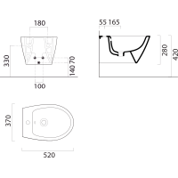 GSI MODO bidet závěsný 37x52cm, bílá mat 9864109