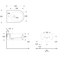 Kerasan FLO bidet závěsný 36, 5x50cm, bílá 312501