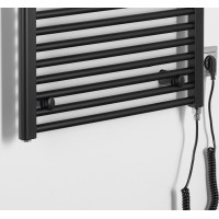 Aqualine DIRECT-E elektrické otopné těleso rovné 600x1320 mm, 600 W, černá ILE36TB