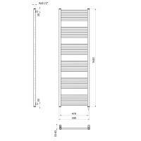 Sapho METRO-E elektrické otopné těleso rovné 600x1620 mm, 800 W, černá mat ME616B