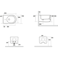 Kerasan NOLITA bidet závěsný 35x55cm, černá mat 532531