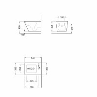 Sapho PORTO bidet závěsný, 36x52cm, bílá PZ4015