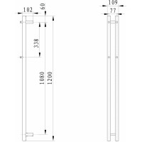 Sapho PAPINADO elektrický sušák ručníků 109x1200mm, 40W, černá mat ER340