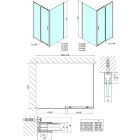 Polysan EASY LINE sprchové dveře 1100mm, sklo Brick EL1138