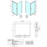 Polysan EASY LINE sprchové dveře otočné 880-1020mm, čiré sklo EL1715