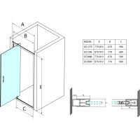 Gelco SIGMA SIMPLY sprchové dveře otočné, 900 mm, sklo Brick GS3899