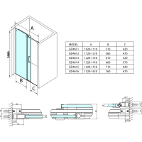 Gelco DRAGON sprchové dveře 1100mm, čiré sklo GD4611