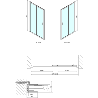 Polysan EASY LINE sprchové dveře 1400mm, čiré sklo EL1415