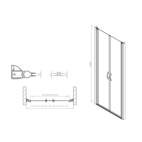 Gelco ONE sprchové dveře do niky dvoukřídlé 1180-1220 mm, čiré sklo, 6 mm GO2812