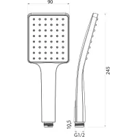 Sapho Ruční sprcha, 245mm, ABS/černá mat SK779B