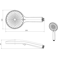 Sapho Ruční masážní sprcha, 4 režimy sprchování, průměr 123mm, chrom 1204-10