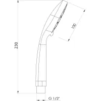 Aqualine Ruční masážní sprcha, 3 režimy sprchování, průměr 100mm, ABS/černá mat SC106