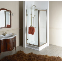 Gelco ANTIQUE sprchové dveře otočné, 900mm, levé, ČIRÉ sklo, bronz GQ1290LC