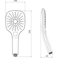 Sapho Ruční masážní sprcha s tlačítkem, 3 režimy sprchování, 109x109mm, ABS/černá mat 1204-52B