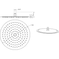 Sapho SLIM hlavová sprcha, průměr 300mm, černá mat MS573B