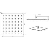 Sapho SLIM hlavová sprcha, 300x300mm, nerez lesk MS563