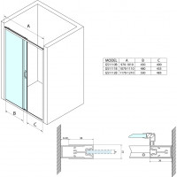Gelco SIGMA SIMPLY BLACK sprchové dveře posuvné 1100 mm, čiré sklo GS1111B