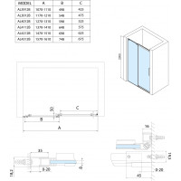 Polysan ALTIS LINE BLACK posuvné dveře 1370-1410mm, výška 2000mm, čiré sklo AL4112B