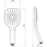 Sapho Ruční masážní sprcha s tlačítkem, 3 režimy sprchování, 109x109mm, ABS/chrom 1204-52