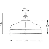 Sapho ANTEA hlavová sprcha, průměr 200mm, zlato SOF2005