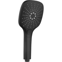 Sapho Ruční masážní sprcha s tlačítkem, 3 režimy sprchování, 109x109mm, ABS/černá mat 1204-52B